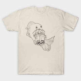 Boba Fish -- pearl milk tea, cafe worker, hipster culture T-Shirt